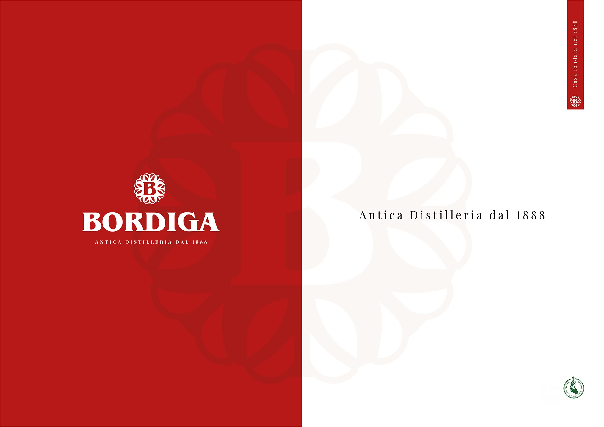 Applicazioni della nuova identità visiva Distilleria Bordiga, il brand manual