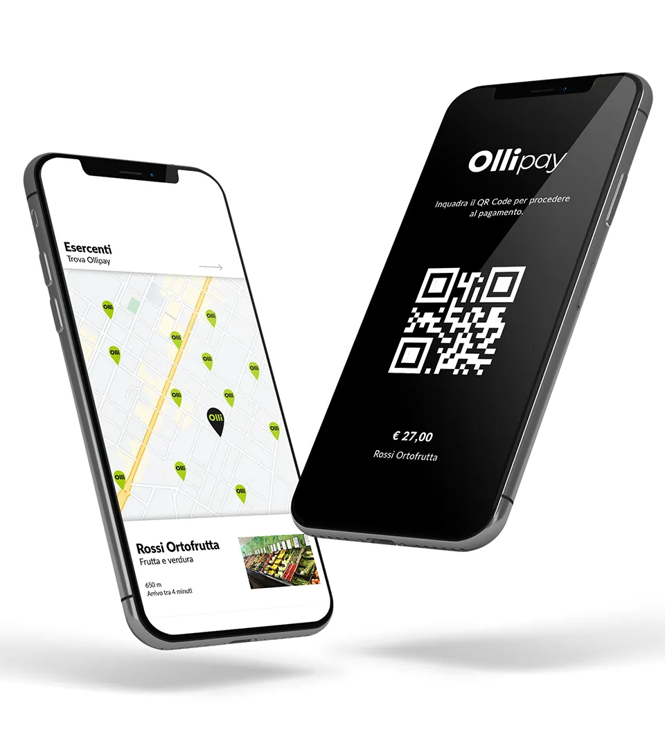 Interfaccia dell’app Ollipay per il pagamento nel welfare aziendale